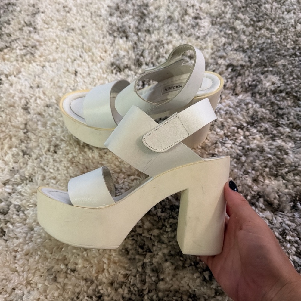 Steve Madden Cream Platform Heels